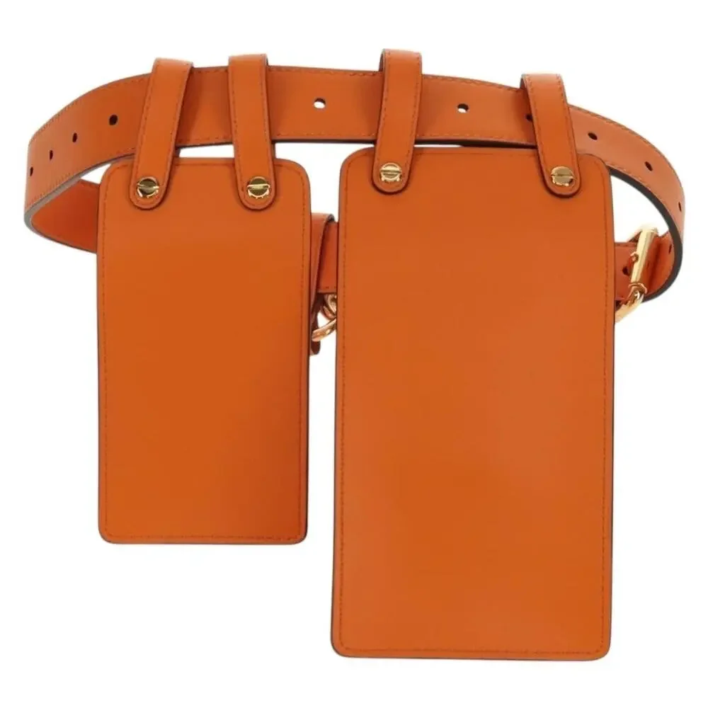 Fendi Leather Multi Accessory Belt Orange